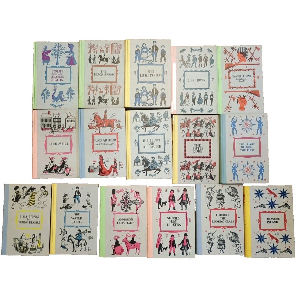 Junior Deluxe Edition Books Lot of 16 HC Children's Classics Vintage 1940s 1950s